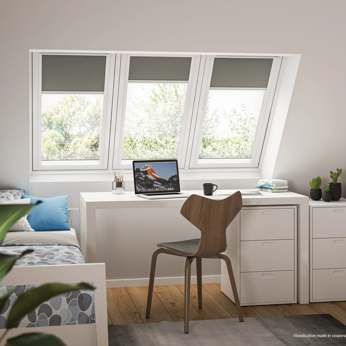 Slaapkamer met vakkundig geplaatst VELUX dakraam: kierloze aansluiting