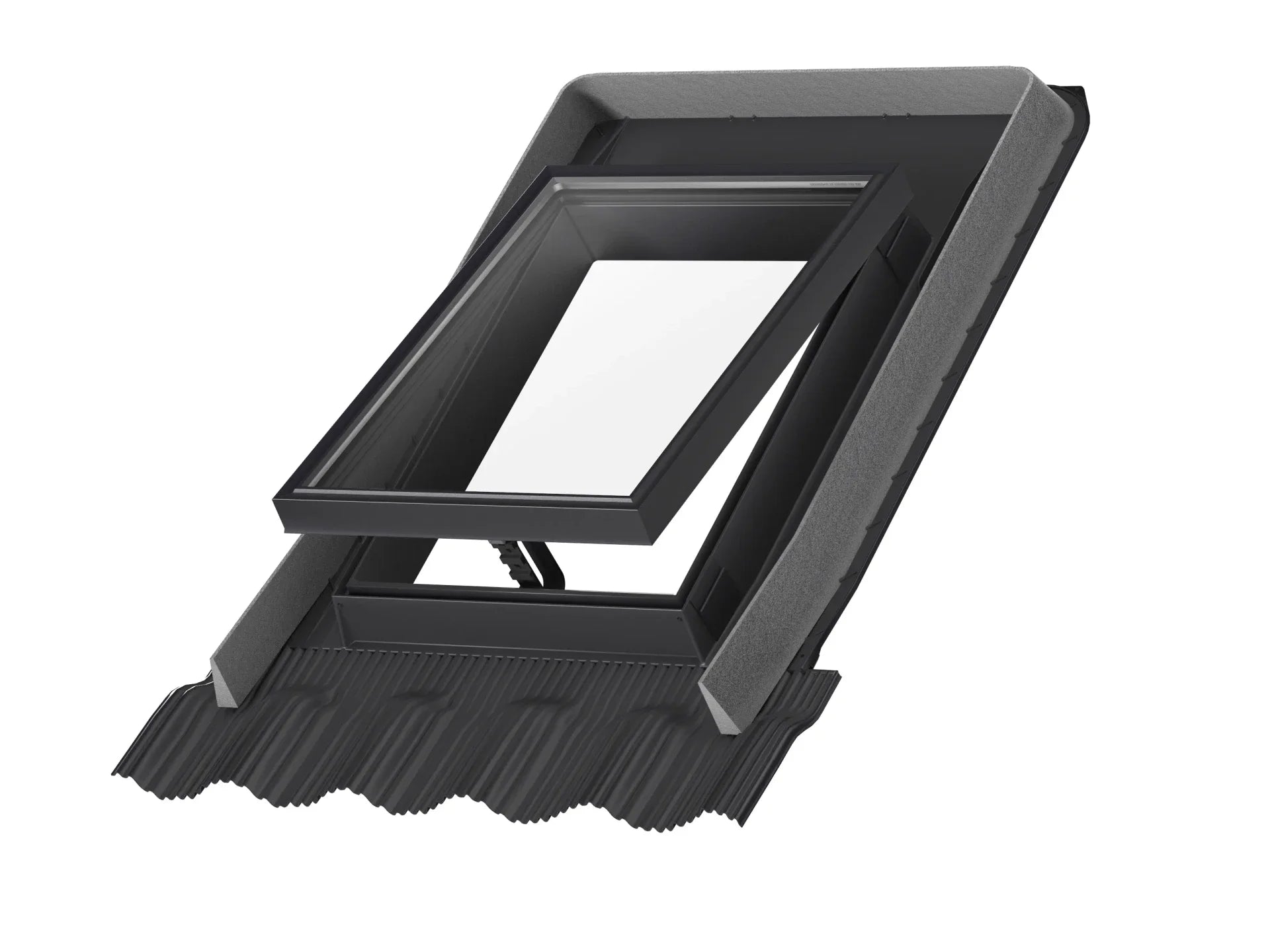 VELUX VLT 0000Z zwart uitzetvenster 46x61 cm voor onverwarmde ruimtes, met geintegreerd gootstuk
